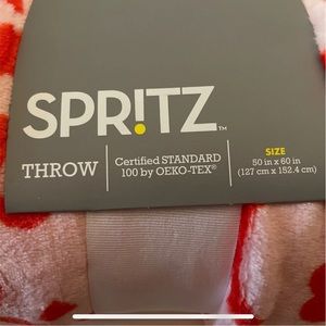 Spritz Love Abstract Printed Plush Valentine's Day Throw Blanket Pink PKGDMG BR3